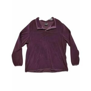 Men 32 Degrees Heat Fleece Jacket Size XL Purple 1/4 Button